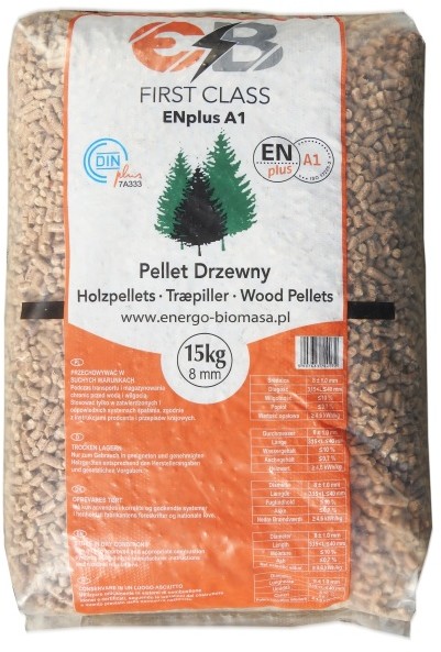 Pellet drzewny Firstclass 8 mm 15 kg PELLET FIRST CLASS