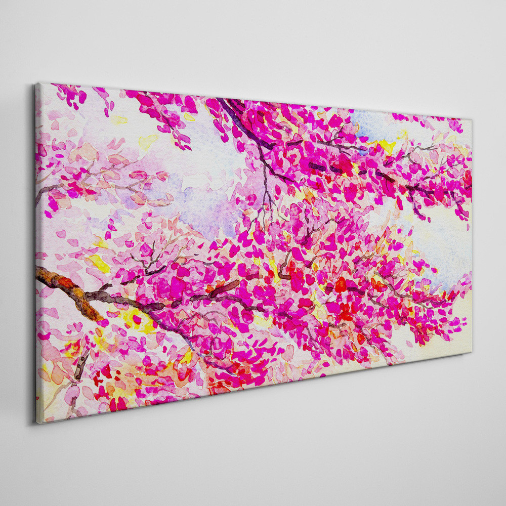PL Coloray Obraz na Płótnie Malarstwo Drzewo Liście 140x70cm
