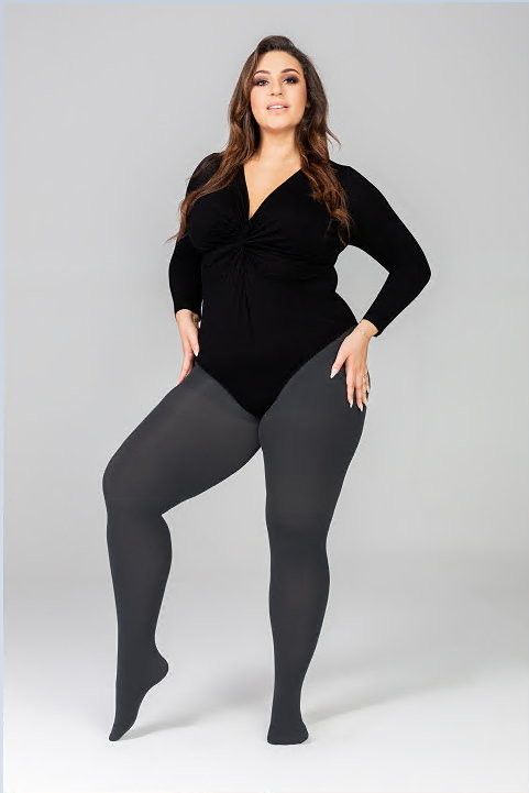 Tono Rajstopy ELIZABETH I Plus Size OBSIDIAN - Tono