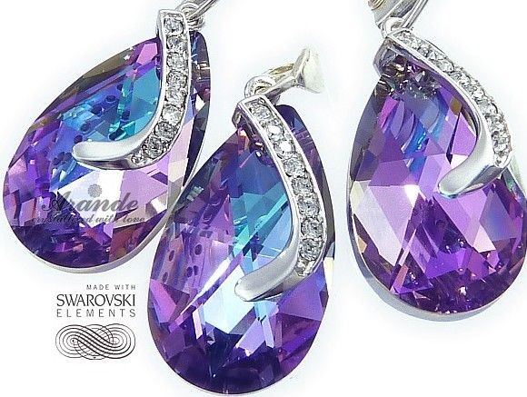 Arande SWAROVSKI kolczyki+wisiorek VITRAIL SENTI SREBRO 700130