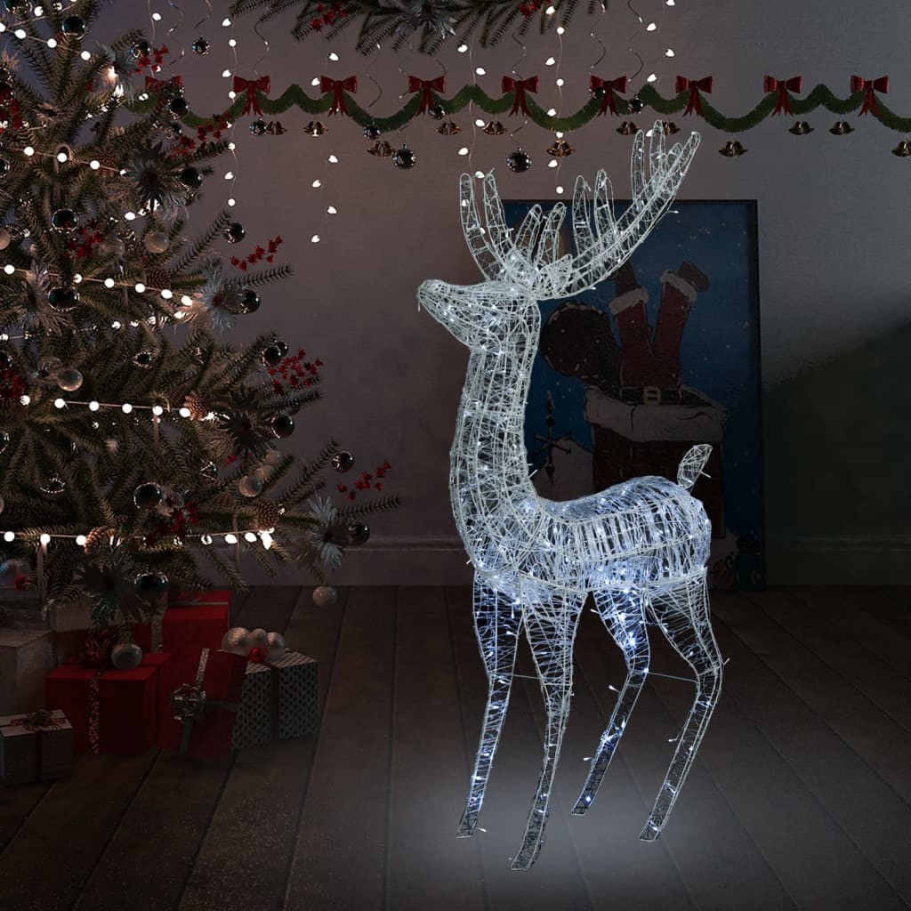 vidaXL vidaXL Świąteczny renifer, akryl, 250 zimnych białych LED, 180 cm
