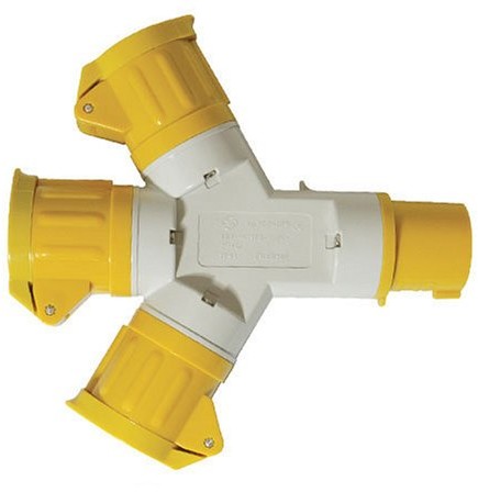 Silverline PowerMaster 399015 potrójny rozdzielacz gniazdko, 16 A 110 V, 3 ołówki 399015