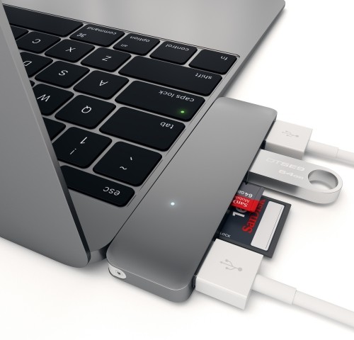 Satechi SATECHI HUB USB-C USB Space Gray | MacBook 12 ST-TCUHM Aluminum Combo Hub USB 3.0 Space Gray