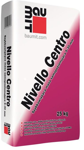 Baumit Masa samopoziomująca do wyrównywania podłoży 5- 30 mm Nivello Centro 25 k