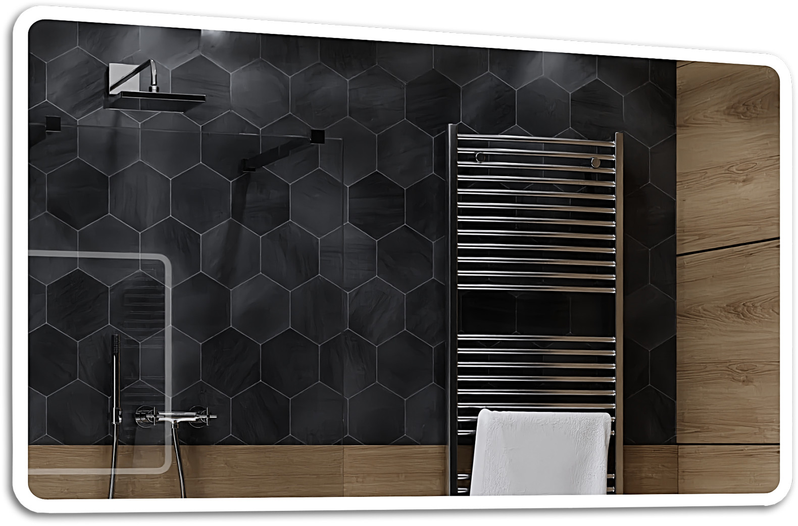 Alasta Lustro Łazienkowe z Podświetleniem LED - rozmiar 120x80cm - zimny kolor LED - Model Osaka