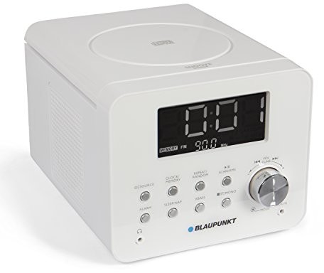 Blaupunkt CD Zegar radio (FM, AMS, dimmbares wyświetlacz, drzemka, AUX-IN) biały CDR 10 WH