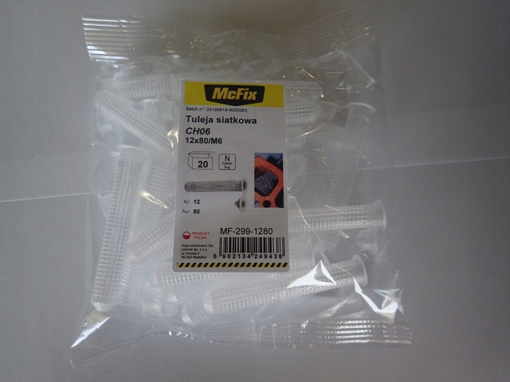 Tuleja Siatkowa Plastikowa Do Żywic 12*80MM 20SZT