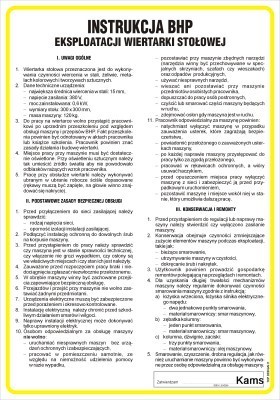 IAC09 Instrukcja BHP eksploatacji wiertarki stołowej