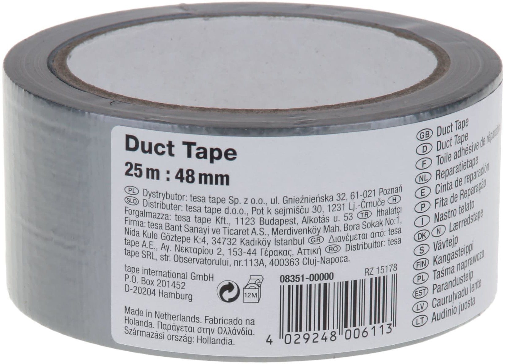 Tesa Taśma naprawcza 10m:48mm srebrna H0835000