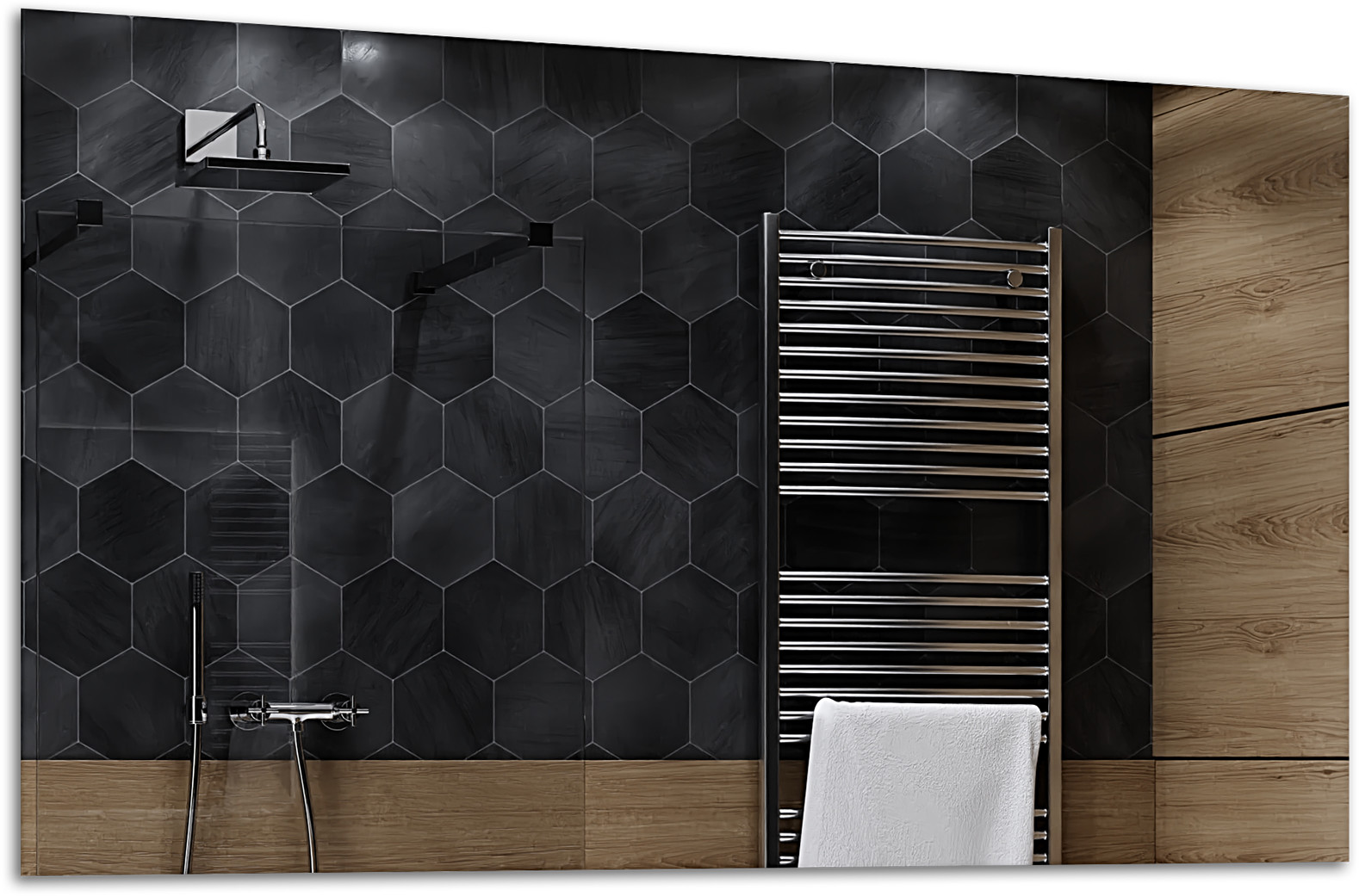 Alasta Lustro Łazienkowe z Podświetleniem LED - rozmiar 100x80cm - zimny kolor LED - Model Dubai