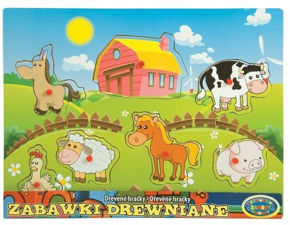 Dromader Układanka drewniana zwierzęta farma. 003948