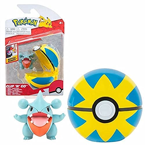 Pokemon Pokemon Clip and Go Pokeball & Pokemon Figurka Gible - Najnowsza fala 2022 - Oficjalnie licencjonowana zabawka Pokemon ''