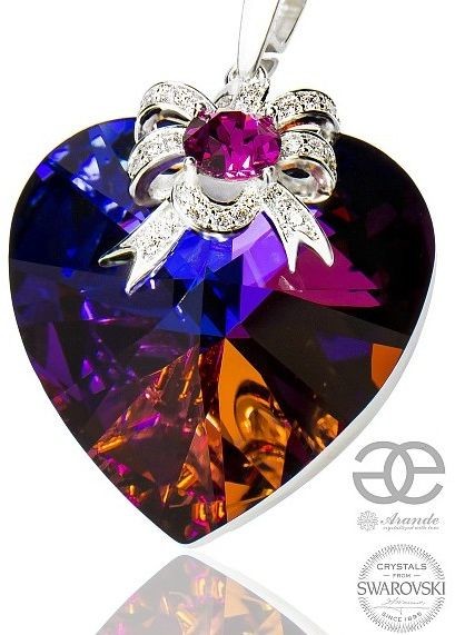 Swarovski Arande SPECIAL Wisiorek VOLCANO HEART AURE SREBRO 5095509554
