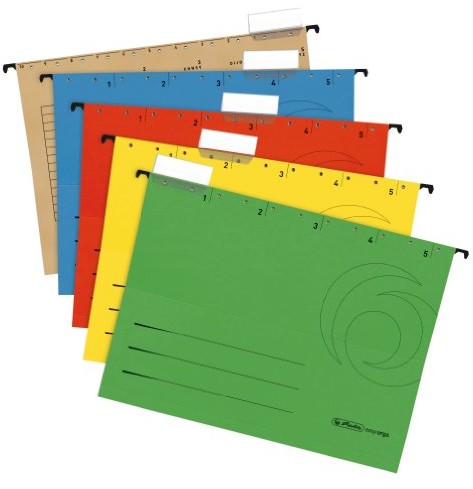 Herlitz 5874656 teczka wisząca A4 UniReg sortowana pod względem koloru 5 kartonów, 230 g/m2 5874656
