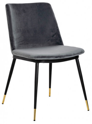 Welurowe krzesło szare tapicerowane Gambo 3X