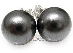 Swarovski PERŁY KOLCZYKI CERTYFIKAT DARK GREY
