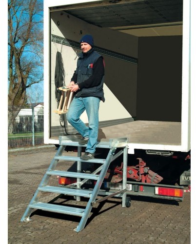 Krause Schodki jezdne z pomostem 5 stopnie o szer. 600 mm 810366 810366