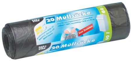 Papstar 14196 mllscke do ściągnięcia, LDPE 60 L, 75 x 65 cm, zestaw 12 szt., szary 14196