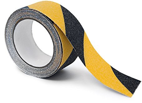 Relaxdays Antypoślizgowa taśmy klejącej 5 m Grip Tape jako antypoślizgową wykładziną  dla antypoślizgowe stopniach schodów zarówno wewnątrz, jak i na zewnątrz, czarny 10019272_410