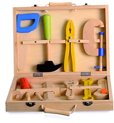 Egmont Toys -pasek narzędzi dla dzieci, drewniana skrzynka na narzędzia, 29 x 21 x 6 cm 510880