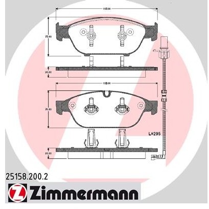 ZIMMERMANN Klocki hamulcowe - komplet 25158.200.2