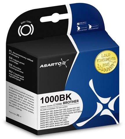 Asarto Tusz do Brother 1000BK | LC1000BK | 1023 str. | black polcan-AS-B1000BK