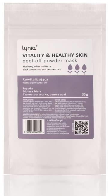 Lynia Rewitalizująca Maska Algowa peel-off jagoda morwa biała czarna porzeczka owoce acai 90g 62042-uniw