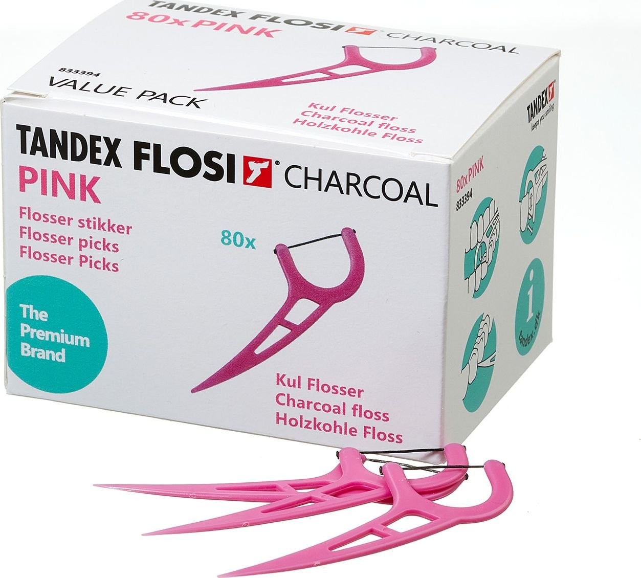 Tandex Floser z nitką węglową Pink 80 szt 5703459006108