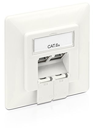 PureLink Cat.6 A puszka podtynkowa, 2 X gniazda RJ45, ekranowany sieciowy 10 GB sieci Ethernet, biały 5 szt. MCA200