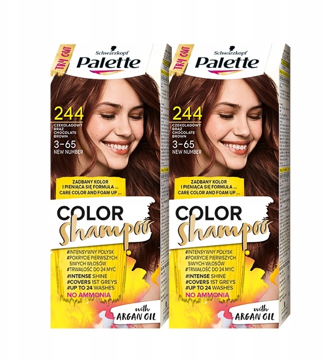 Schwarzkopf Szampon Koloryzujący 244 Czekolad Brąz x2