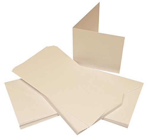 Craft UK in blanco kartki z życzeniami i koperty, kwadratowa 12,7 x 12,7 cm, biała, 50 szt. 243