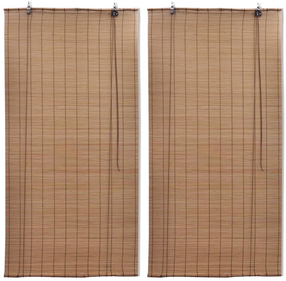 vidaXL Bambusowe rolety, 2 szt., 100 x 160 cm, brązowe