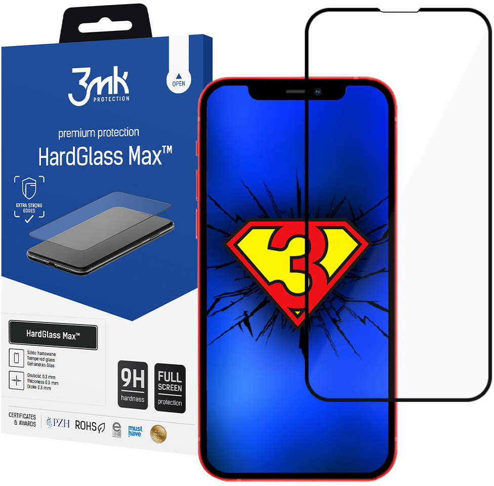 3MK Szkło hartowane na ekran HardGlass Max do Apple iPhone 13 Pro Black 11160X1