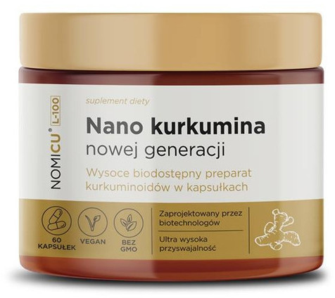 Nomi Biotech NOMICU L-100 Nano Kurkumina nowej generacji suplement diety 60 kapsułek
