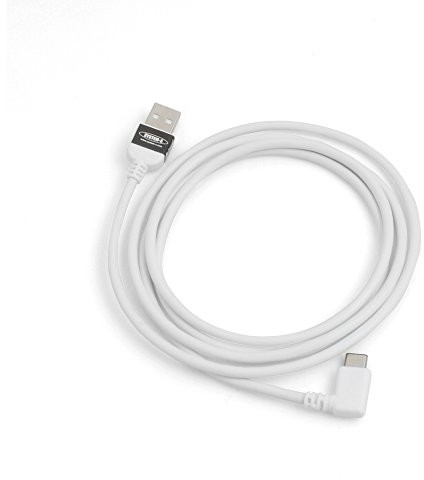 System-S USB 3.1 Typ C kąt 90 stopni wtyk kątowy do kabla USB 2.0 A kabel do transmisji danych kabel do ładowania adapter 140 cm w kolorze białym
