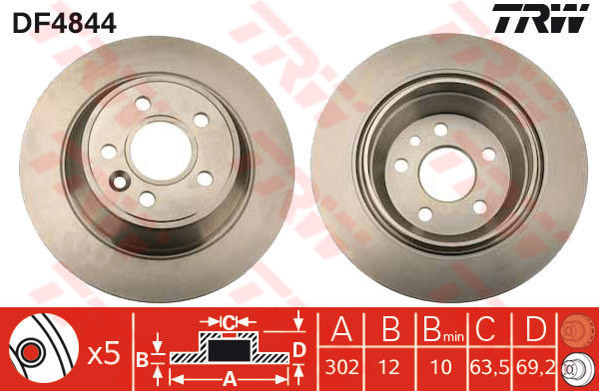 TRW Tarcza hamulcowa DF4844