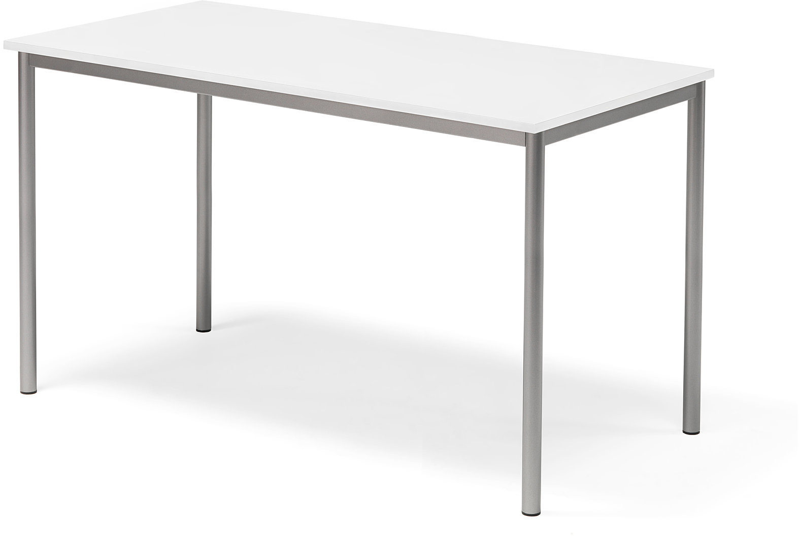 AJ Produkty Biurko BORS, 1400x700x760 mm, biały laminat, szary aluminium