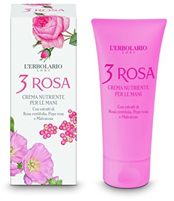 L'Erbolario L 'erbolario 3 różowa papierów perfumowanych krem do rąk do aksamitna, skóry, 1er Pack (1 X 75 ML)