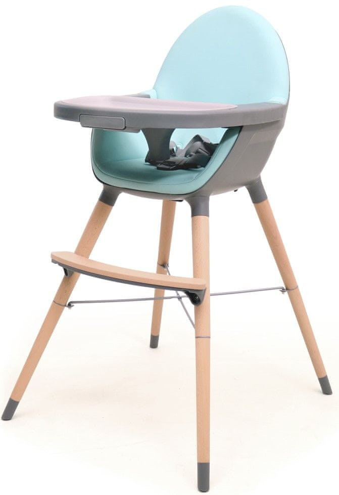 AT4 krzesełko do karmienia 2w1 ESSENTIEL SZARY/CYJAN