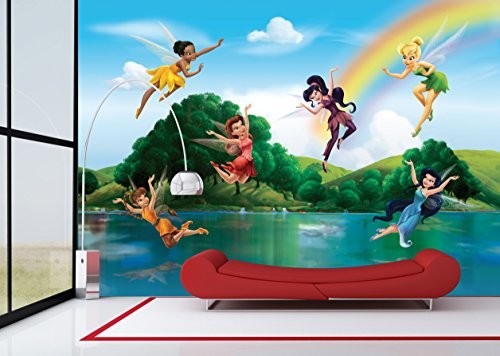 AG Design ftdn5063 Disney Fairies wróżki, fototapeta z włókniny, 4 części, 360 x 270 cm Multicolor FTDN5063