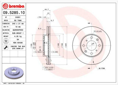 BREMBO 09.5285.11 09.5285.11