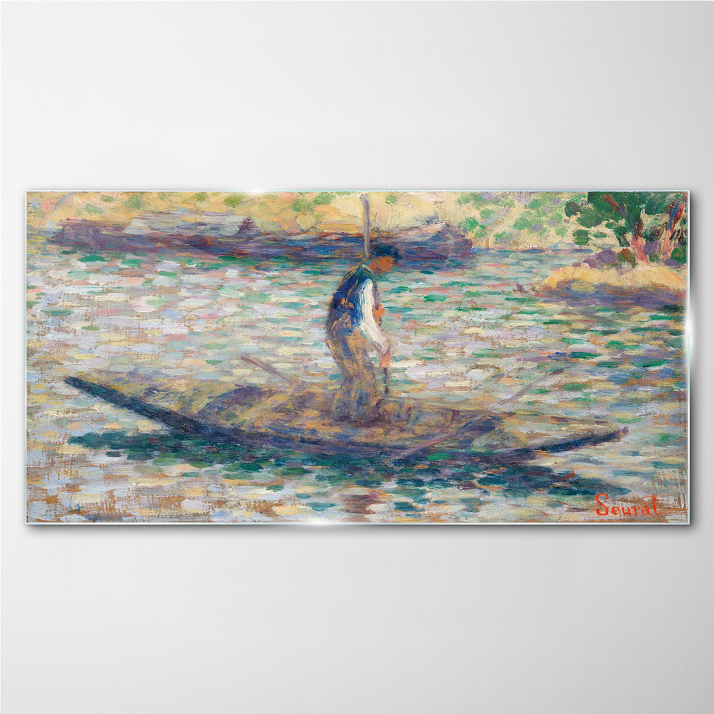 PL Coloray Obraz na Szkle rybak Seurat 120x60cm
