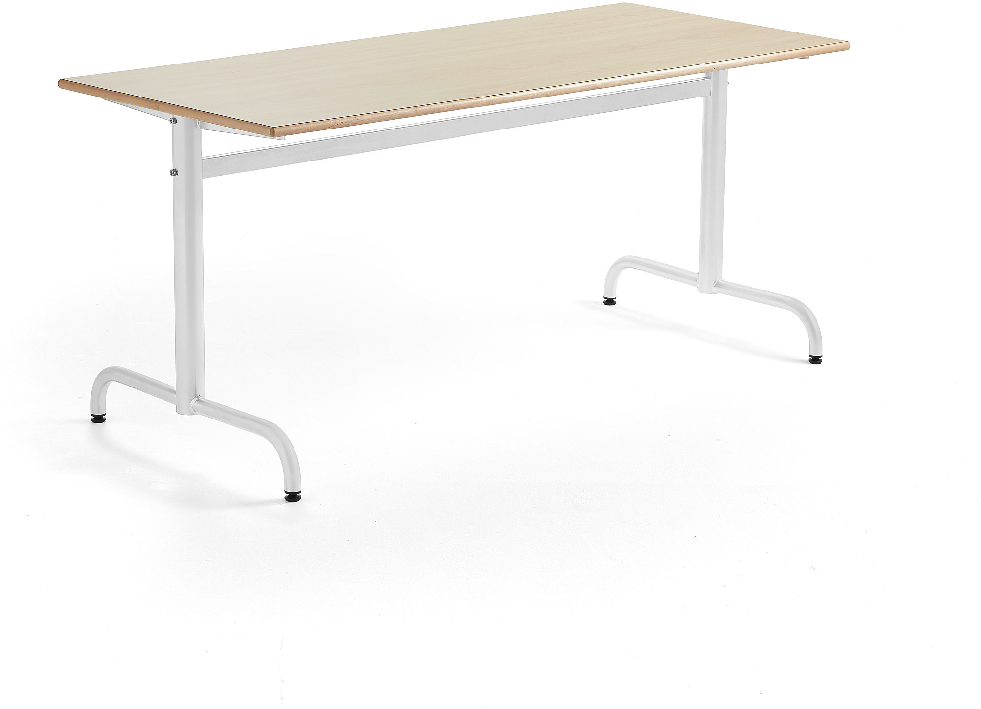 AJ Produkty Stół PLURAL, 1600x700x720 mm, HPL, brzoza, biały