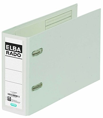 Elba 100022637 Ordner rado plast (A5 poprzecznego, szerokość grzbietu 7,5 cm, wymienna tabliczka), czerwony, biały 100022639