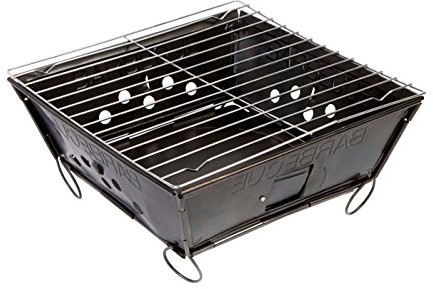 BBQ 8108145 składany grill stal czarna 28 x 28 x 2 cm 8108145