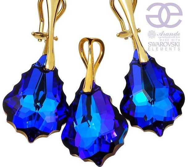 Arande SWAROVSKI klipsy wisiorek HELIO ZŁOTE SREBRO 4679507979