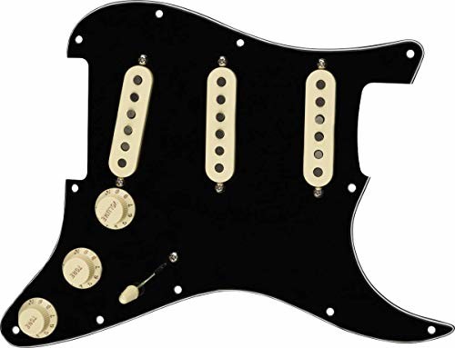 Fender wstępnie okablowany Pickguard Strat Tex-Mex - S/S/S - czarny 0992343506