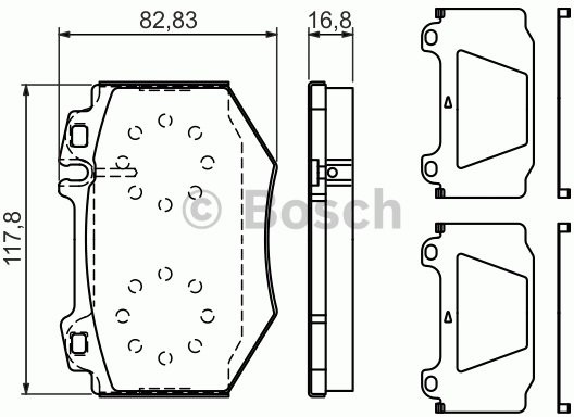 Bosch Zestaw klocków hamulcowych, hamulce tarczowe 0 986 494 352