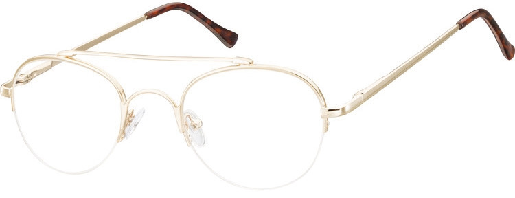 SUNOPTIC Okulary oprawki korekcyjne metalowo-żyłkowe Okrągłe 786C złote