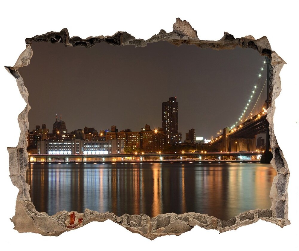 Wallmuralia.pl Fototapeta dziura na ścianę 3d Pomiędzy mostami